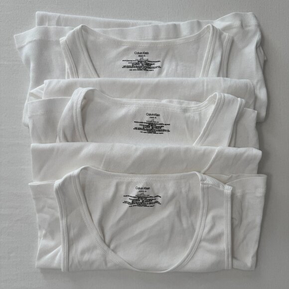 Calvin Klein Men's 3-Pack Ribbed Cotton Tank Tops Undershirts Large - Picture 1 of 2